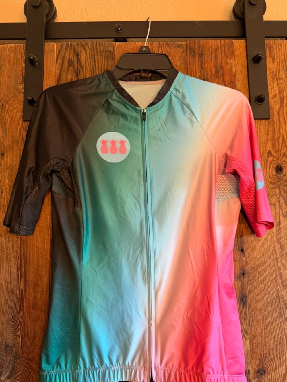 Tres Piñas Cycling Jersey - Pink, green & black - Size XL